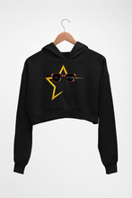 Load image into Gallery viewer, Lil Star Crop HOODIE FOR WOMEN-Black-Ektarfa.online
