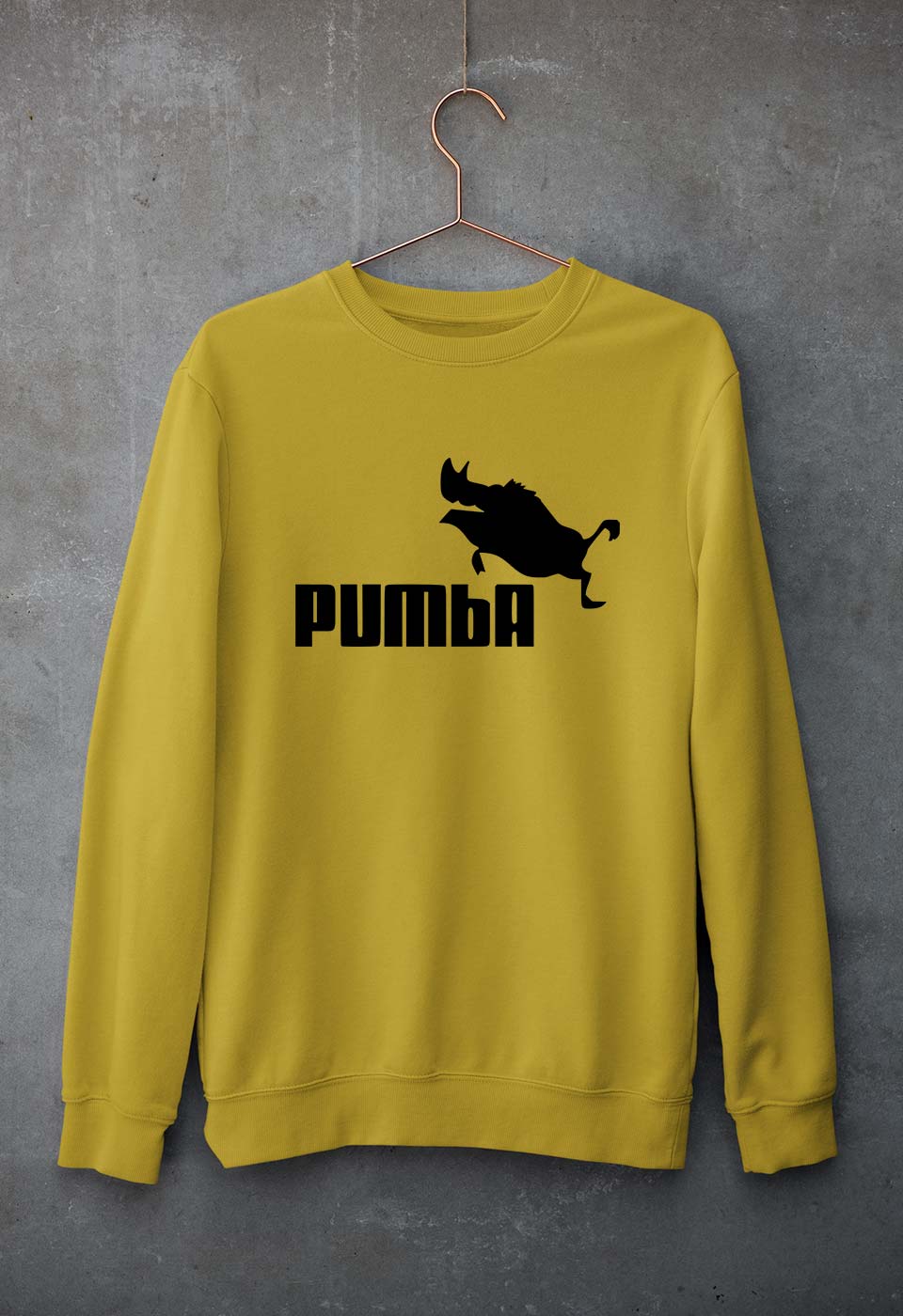 pumba Unisex Sweatshirt for Men/Women-Mustard Yellow-Ektarfa.online