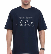 Load image into Gallery viewer, Be Kind Oversized T-Shirt for Men-Navy Blue-Ektarfa.online
