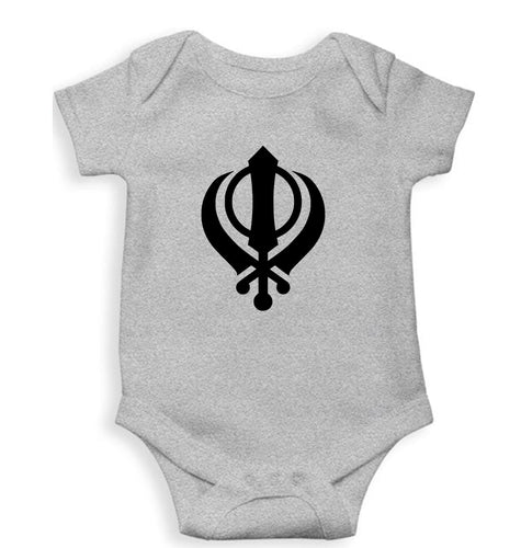 sikh Romper For Baby Boy/Girl-Grey-Ektarfa.online