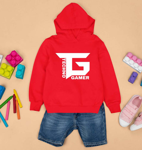 Techno Gamer Kids Hoodie for Boy/Girl-Red-Ektarfa.online