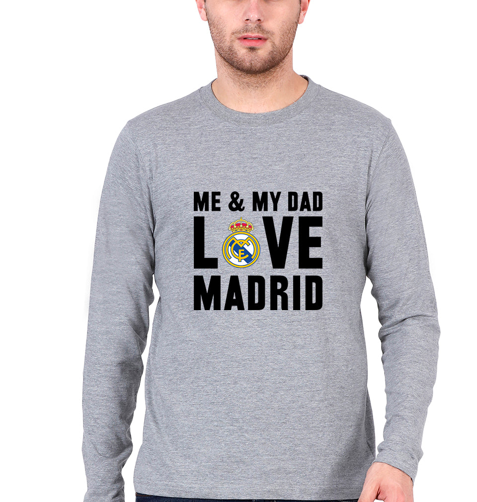 Love Real Madrid Full Sleeves T-Shirt for Men-Grey Melange-Ektarfa.online