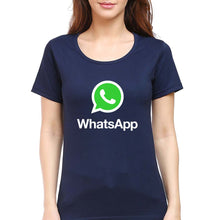 Load image into Gallery viewer, WhatsApp T-Shirt for Women-Navy Blue-Ektarfa.online
