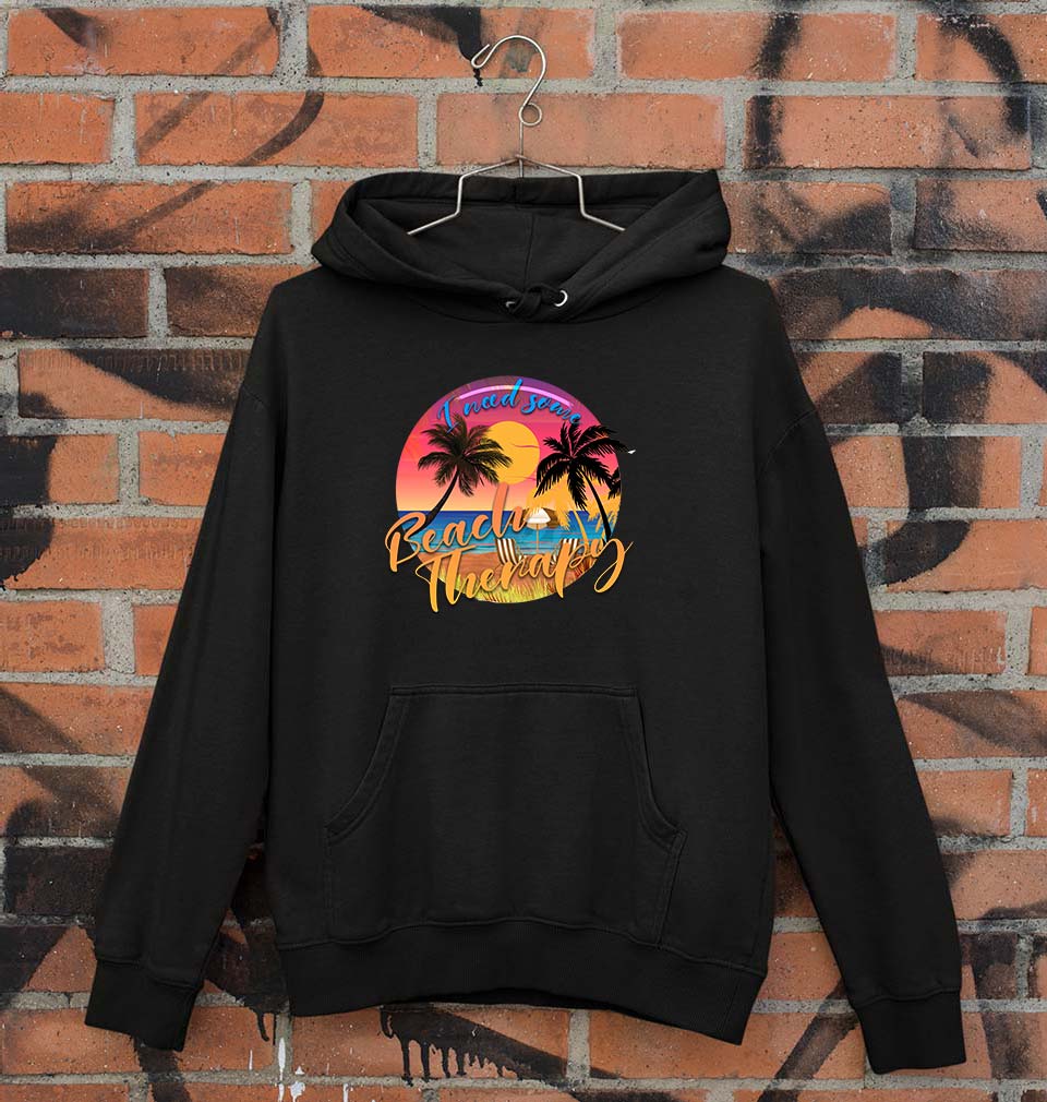 beach therapy Unisex Hoodie for Men/Women-Black-Ektarfa.online
