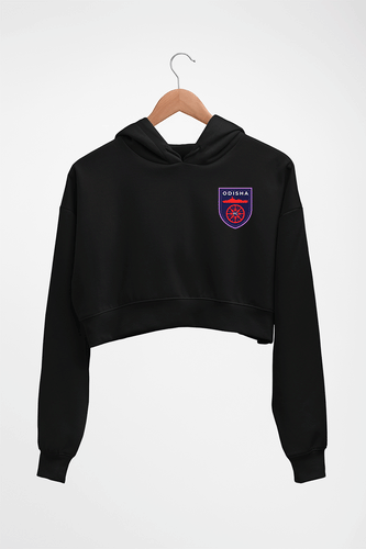 Odisha FC Crop HOODIE FOR WOMEN-Black-Ektarfa.online
