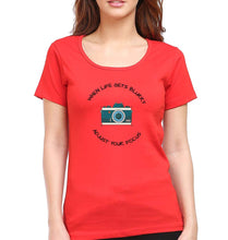 Load image into Gallery viewer, Life Photography T-Shirt for Women-Red-Ektarfa.online
