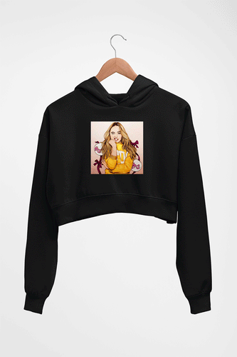 sabrina carpenter Crop HOODIE FOR WOMEN-Black-Ektarfa.online