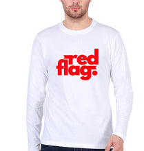 Load image into Gallery viewer, Red Flag Full Sleeves T-Shirt for Men-White-Ektarfa.online
