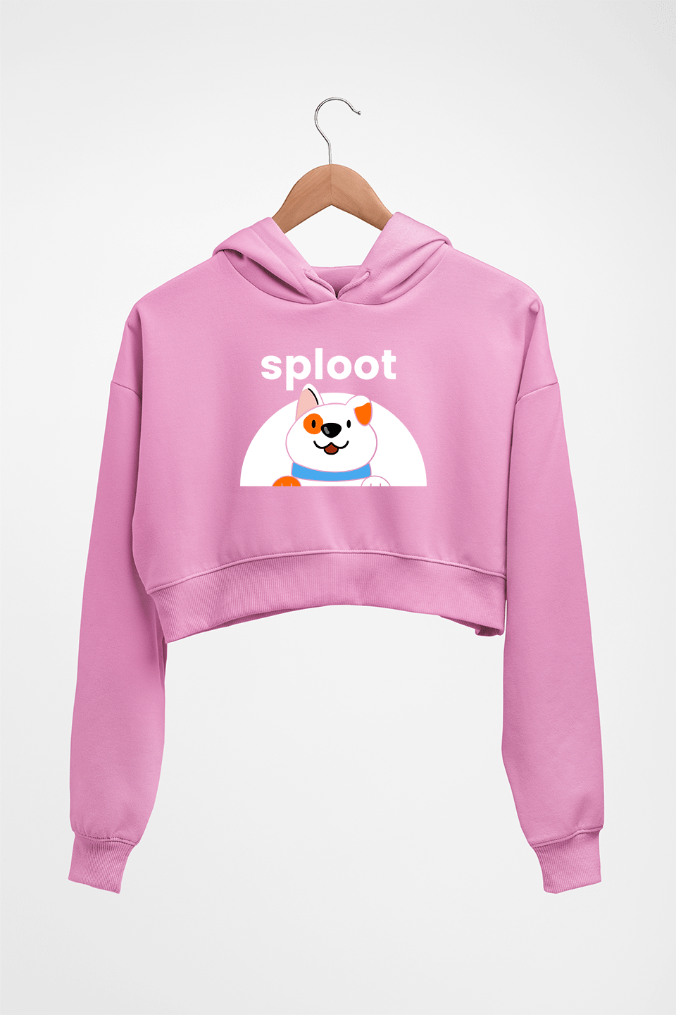Sploot Crop HOODIE FOR WOMEN-Light Baby Pink-Ektarfa.online