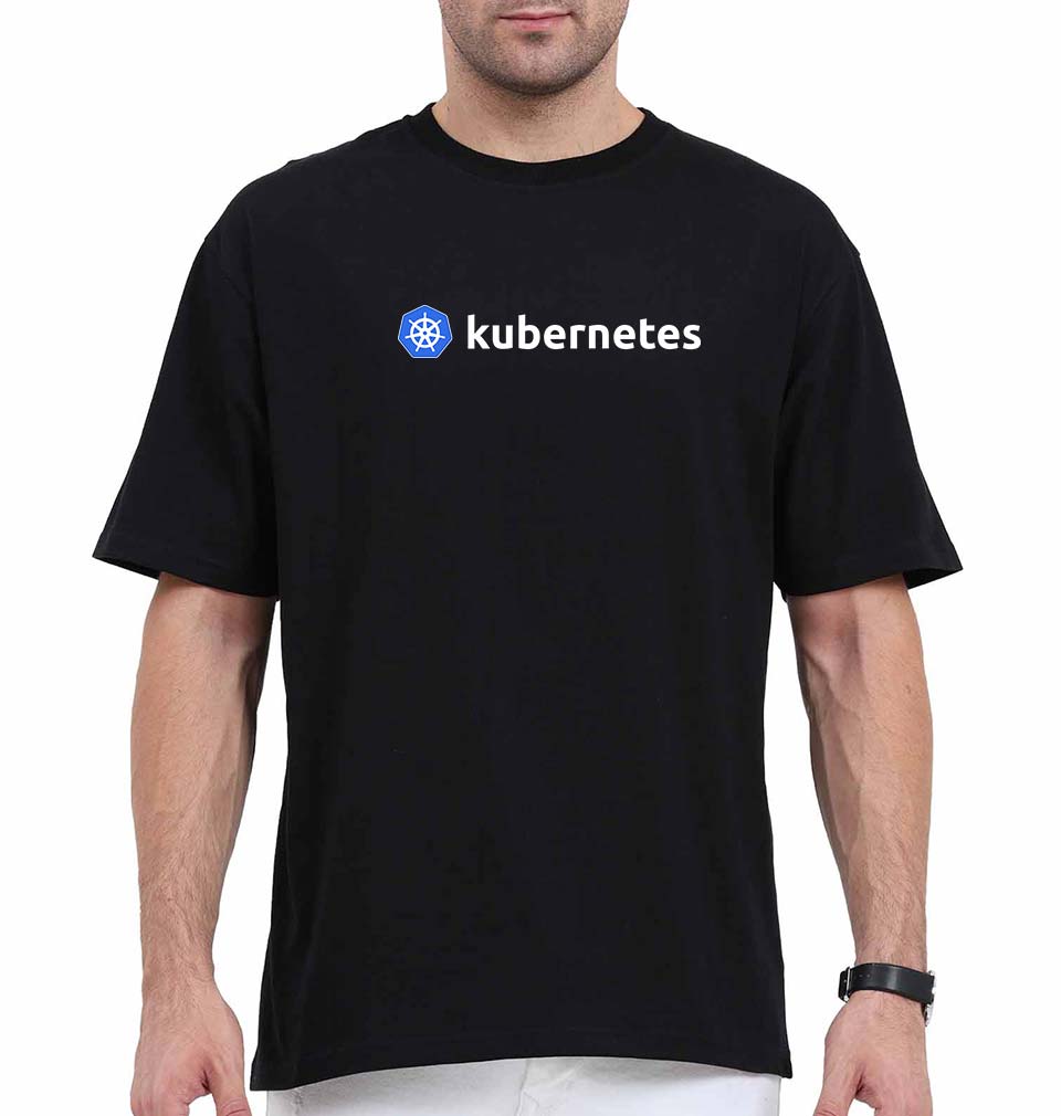 Kubernetes Oversized T-Shirt for Men-Black-Ektarfa.online