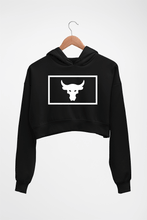 Load image into Gallery viewer, Bull Crop HOODIE FOR WOMEN-Black-Ektarfa.online
