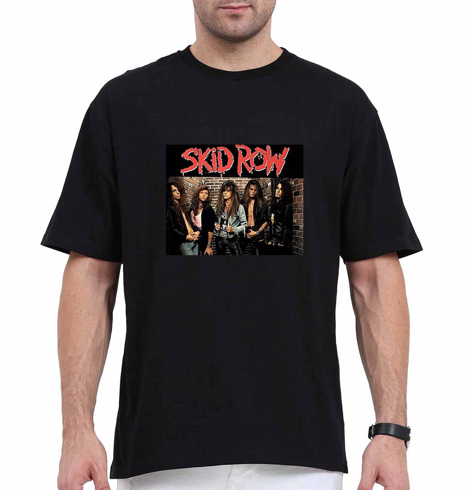 SKID ROW Oversized T-Shirt for Men-Black-Ektarfa.online