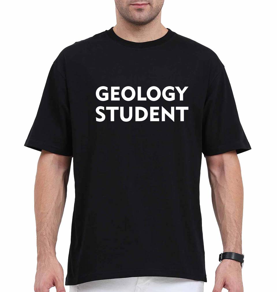 Geology Student Oversized T-Shirt for Men-Black-Ektarfa.online