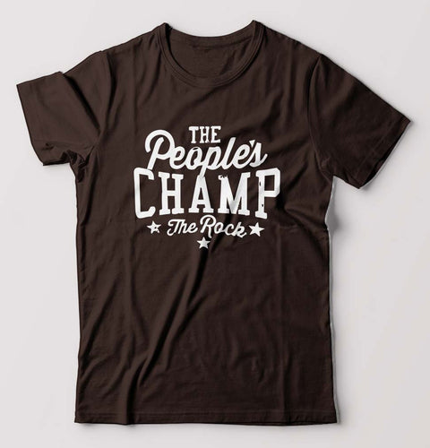 The Rock - The People's Champ T-Shirt for Men-Coffee Brown-Ektarfa.online