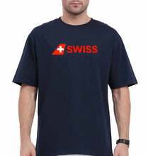 Load image into Gallery viewer, swiss Oversized T-Shirt for Men-Navy Blue-Ektarfa.online

