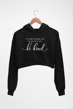 Load image into Gallery viewer, Be Kind Crop HOODIE FOR WOMEN-Black-Ektarfa.online
