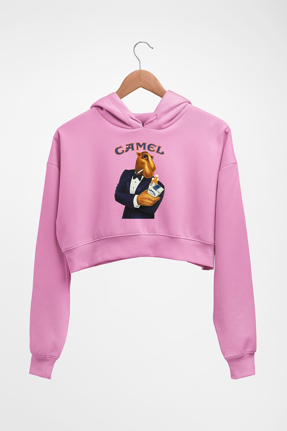camel cigarette Crop HOODIE FOR WOMEN-Light Baby Pink-Ektarfa.online