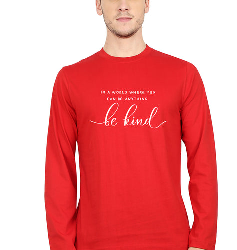 Be Kind Full Sleeves T-Shirt for Men-red-Ektarfa.online