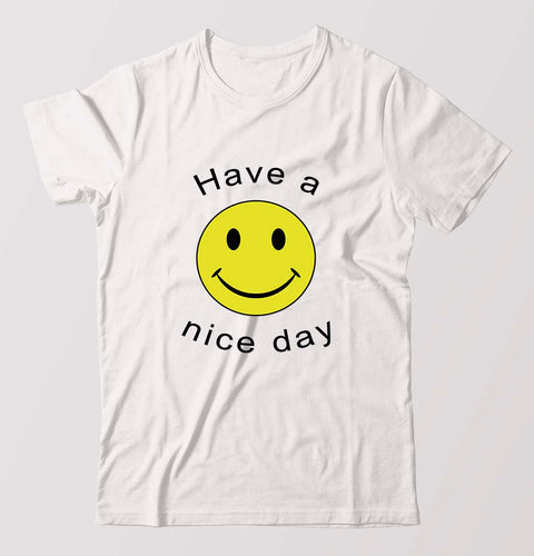 Nice Day Emoji T-Shirt for Men-White-Ektarfa.online