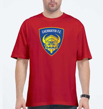 Load image into Gallery viewer, chennaiyin FC Oversized T-Shirt for Men-Red-Ektarfa.online
