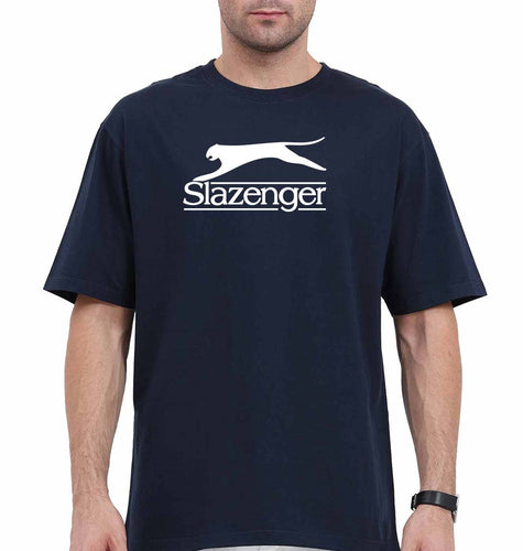 Slazenger Oversized T-Shirt for Men-Navy Blue-Ektarfa.online