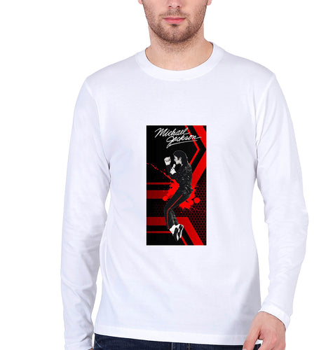 Michael Jackson Full Sleeves T-Shirt for Men-White-Ektarfa.online