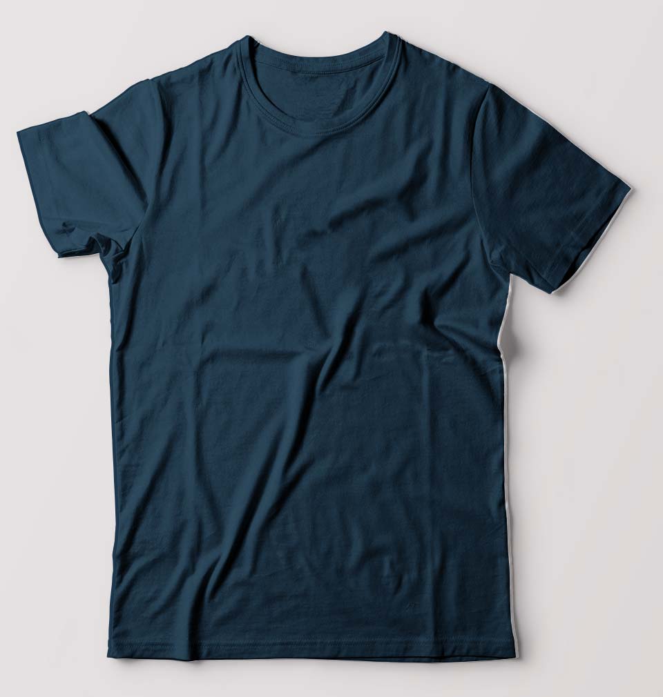 Plain Petrol Blue Half Sleeves T-Shirt For Men