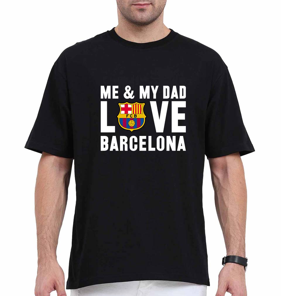 Love Barcelona Oversized T-Shirt for Men-Black-Ektarfa.online