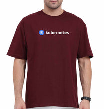 Load image into Gallery viewer, Kubernetes Oversized T-Shirt for Men-Maroon-Ektarfa.online
