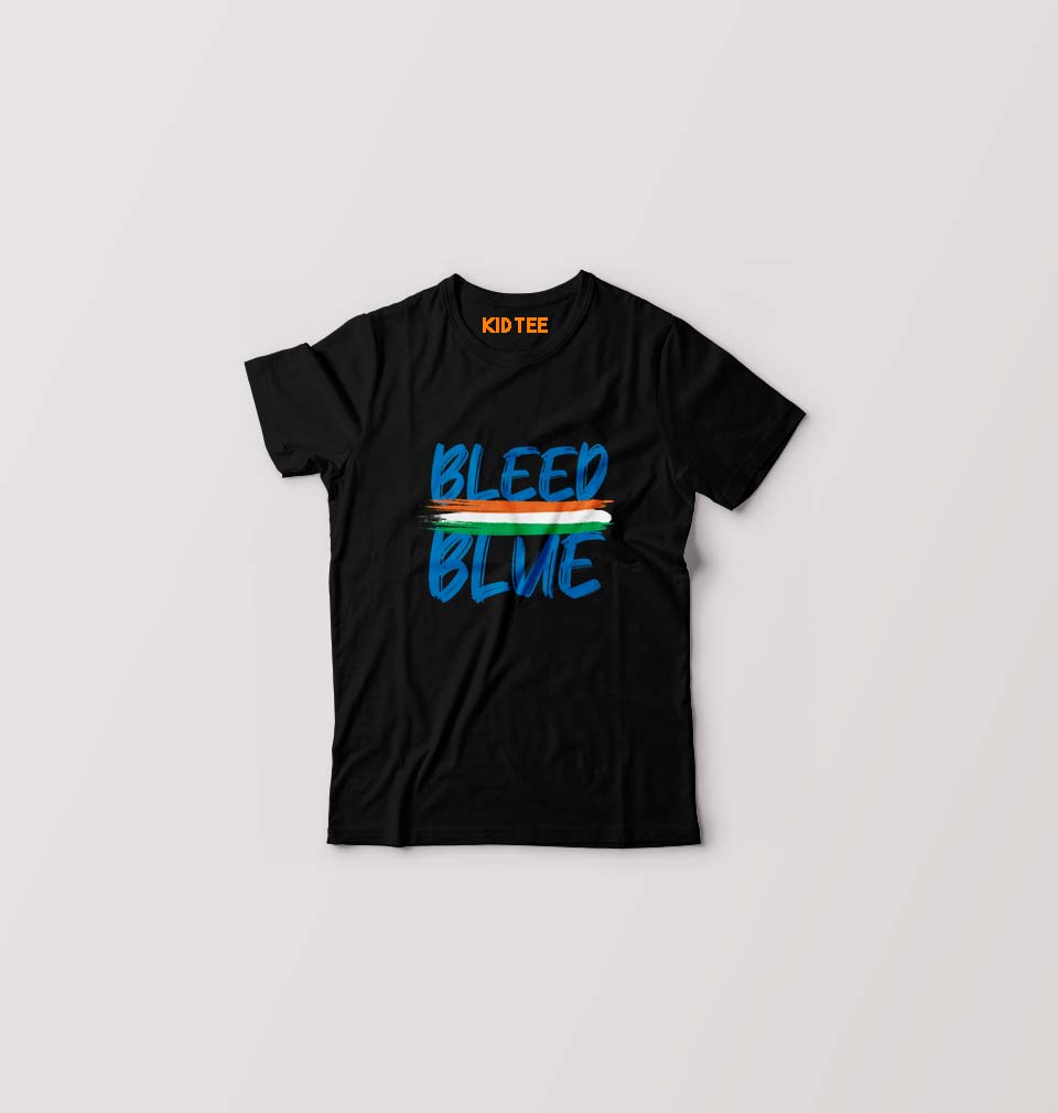 bleed blue Kids T-Shirt for Boy/Girl-Black-Ektarfa.online
