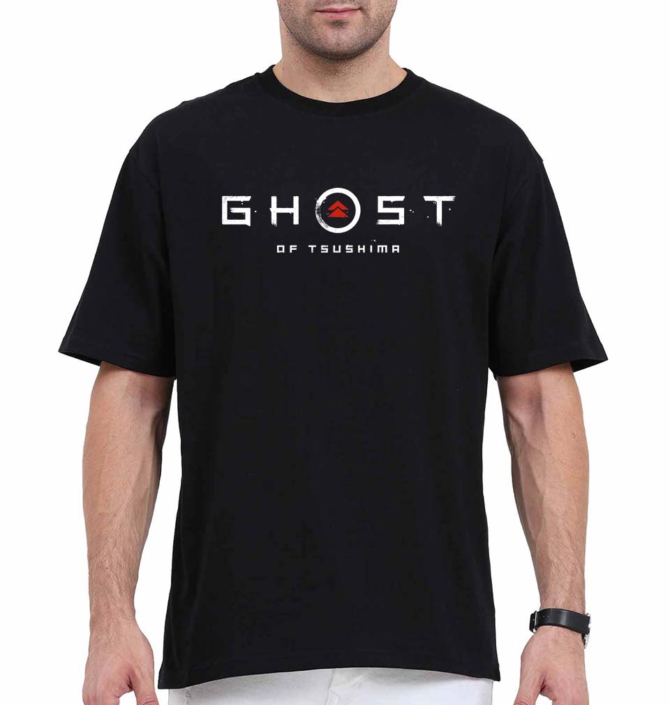 Ghost of Tsushima Oversized T-Shirt for Men-Black-Ektarfa.online