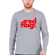 Load image into Gallery viewer, Red Flag Full Sleeves T-Shirt for Men-Grey Melange-Ektarfa.online
