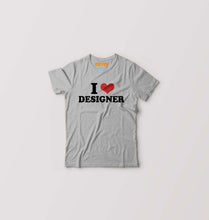Load image into Gallery viewer, I LOVE DESIGNER T-Shirt for Boy/Girl-Grey-Ektarfa.online
