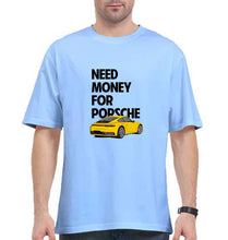 Load image into Gallery viewer, Porsche (Need Money) Oversized T-Shirt for Men-Baby Blue-Ektarfa.online

