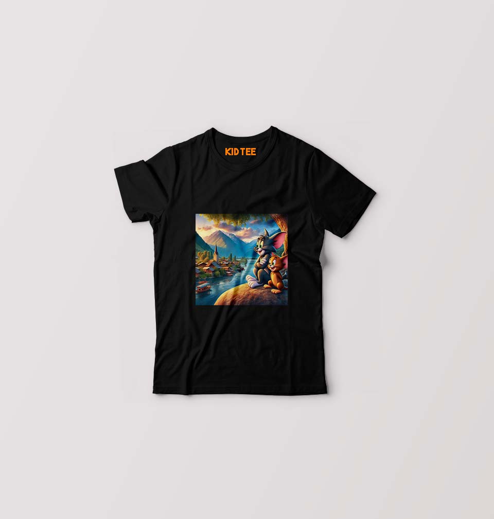 Tom and Jerry T-Shirt for Boy/Girl-Black-Ektarfa.online