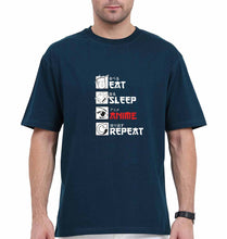 Load image into Gallery viewer, Eat Sleep Anime Repeat Oversized T-Shirt for Men

