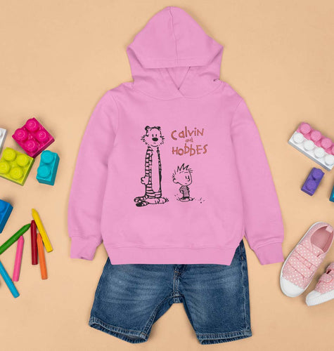 calvin hobbes Kids Hoodie for Boy/Girl-Light Baby Pink-Ektarfa.online