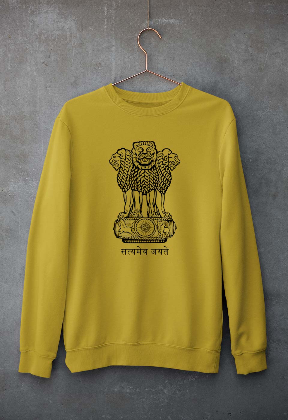 satyamev jayate Unisex Sweatshirt for Men/Women-Mustard Yellow-Ektarfa.online