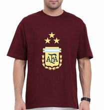 Load image into Gallery viewer, Argentina Football Oversized T-Shirt for Men-Maroon-Ektarfa.online

