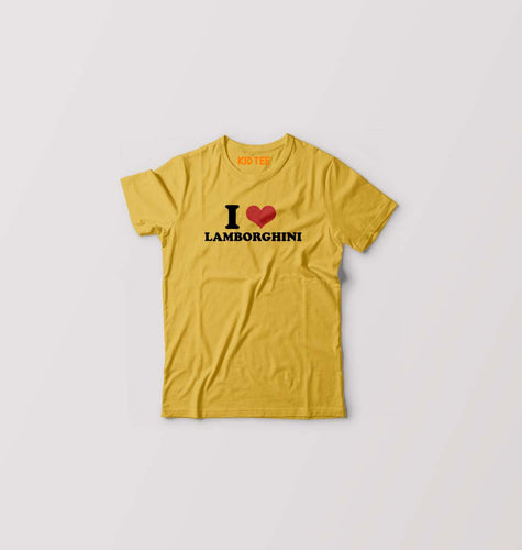 I LOVE LAMBORGHINI T-Shirt for Boy/Girl-Golden Yellow-Ektarfa.online
