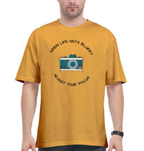 Load image into Gallery viewer, Life Photography Oversized T-Shirt for Men-Golden Yellow-Ektarfa.online
