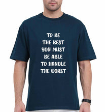 Load image into Gallery viewer, Be the Best Oversized T-Shirt for Men-Petrol Blue-Ektarfa.online
