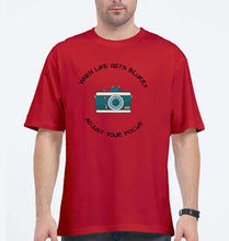Load image into Gallery viewer, Life Photography Oversized T-Shirt for Men-Red-Ektarfa.online
