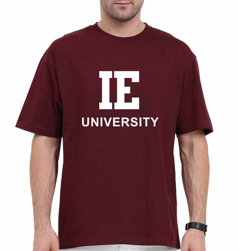 IE University Oversized T-Shirt for Men-Maroon-Ektarfa.online