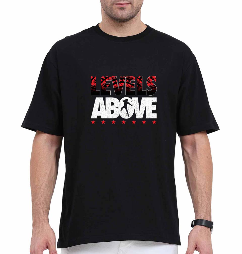 levels above roman reigns Oversized T-Shirt for Men-Black-Ektarfa.online