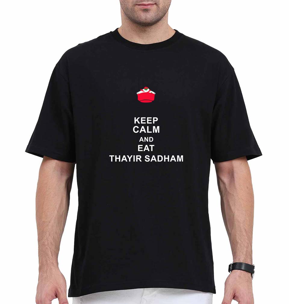 thayir sadam Oversized T-Shirt for Men-Black-Ektarfa.online