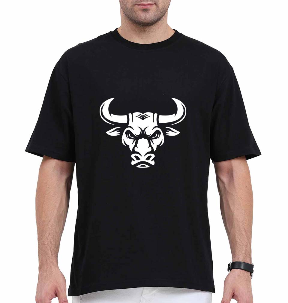 Bull Oversized T-Shirt for Men-Black-Ektarfa.online