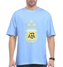 Load image into Gallery viewer, Argentina Football Oversized T-Shirt for Men-Baby Blue-Ektarfa.online

