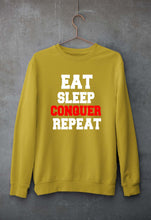 Load image into Gallery viewer, eat sleep conquer repeat Unisex Sweatshirt for Men/Women-Mustard Yellow-Ektarfa.online
