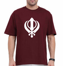 Load image into Gallery viewer, sikh Oversized T-Shirt for Men-Maroon-Ektarfa.online
